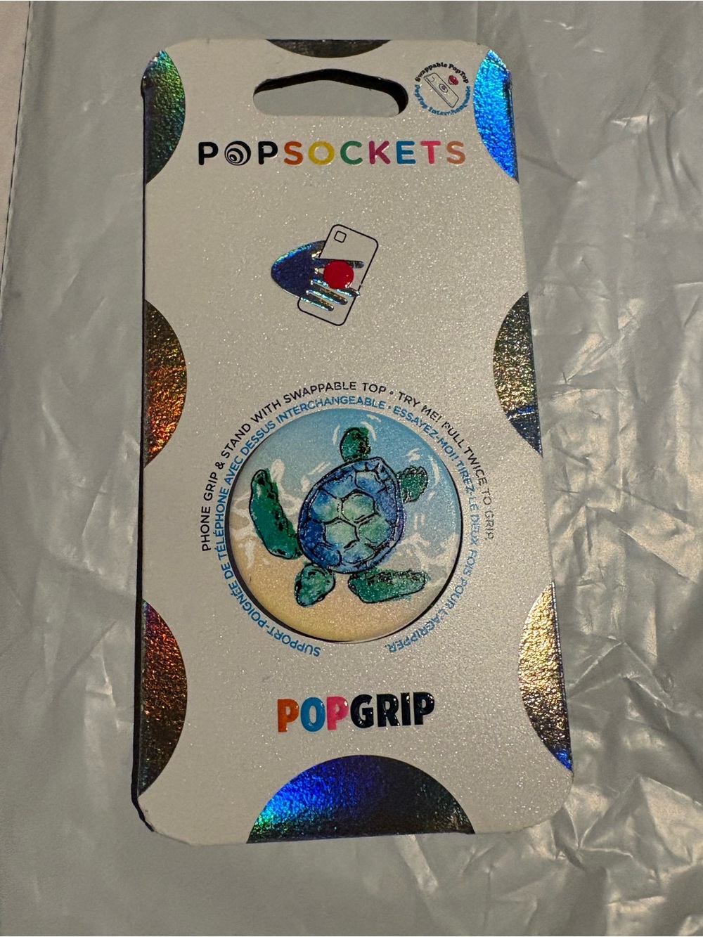 POPSOCKETS PopGrip Tortuga Phone Holder NEW Turtle Ocean Snorkeling Blue Green